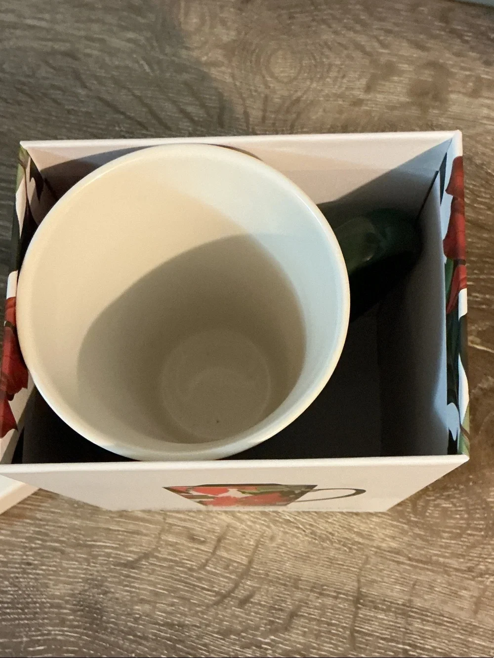 Joyland Poinsettia Red Bone China Latte Mug 17 oz New in Box LID NOT INCLUDED